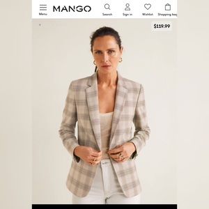 Check structured blazer MANGO